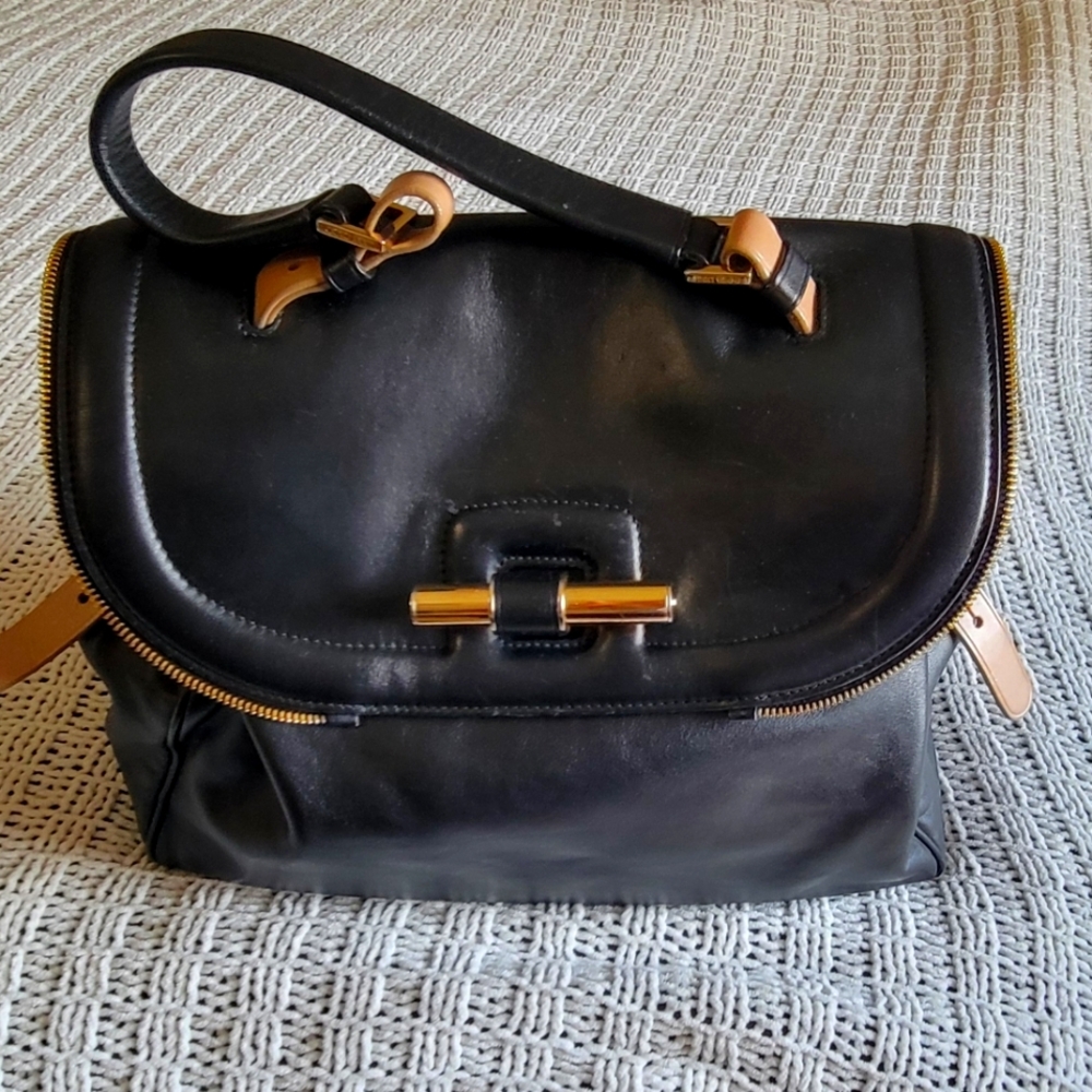 Jimmy Choo Black Leather Purse With Dust Bag